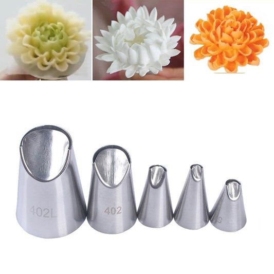 1/3/5/7pc/set of chrysanthemum Nozzle Icing Piping Pastry Nozzles kitchen gadget baking accessories Making cake decoration tools - Cookinero