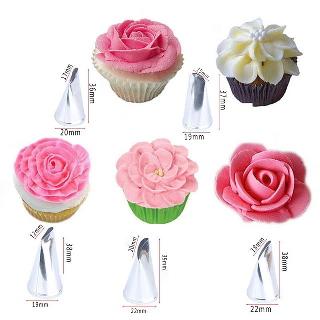 1/3/5/7pc/set of chrysanthemum Nozzle Icing Piping Pastry Nozzles kitchen gadget baking accessories Making cake decoration tools - Cookinero