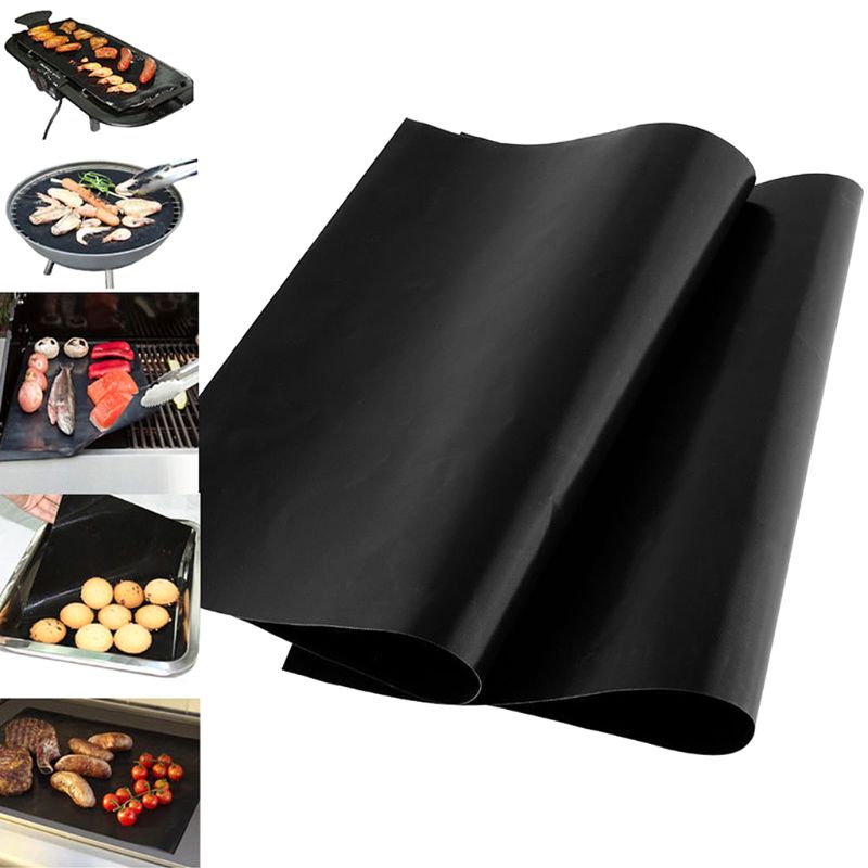 Reusable Non-stick BBQ Grill Mat Pad Baking Sheet Portable Outdoor Picnic Heat Resistant Cooking Barbecue Oven Tool 0.08mm Thick - Cookinero