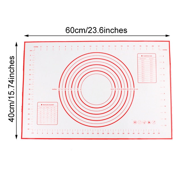 Silicone Baking Mats Sheet Pizza Dough Non-Stick Maker Holder Pastry Kitchen Gadgets Cooking Tools Utensils Bakeware Accessories - Cookinero