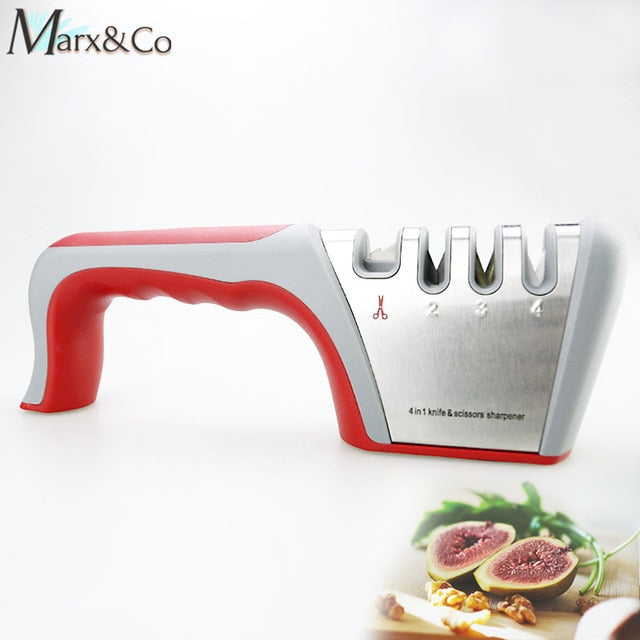 Knife Sharpener 3 Stages ( Tungsten Diamond & Ceramic ) Steel Whetstone Kitchen Knives Sharpening Grindstone Grinder Stone Tools - Cookinero