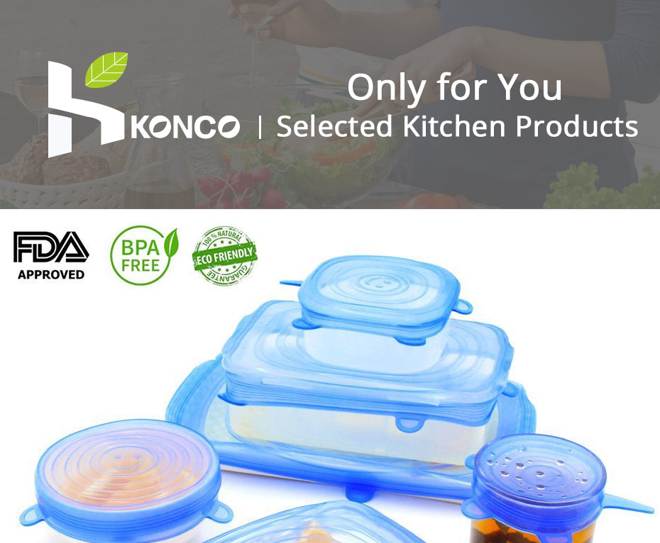 6pcs Silicone Cover Stretch Lids Reusable Airtight Food Wrap Covers Keeping Fresh Seal Bowl Stretchy Wrap Cover Kitchen Cookware - Cookinero