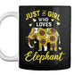 Just A Girl Who Loves Elephant Sunflower Gift Coffee Mug - Cookinero