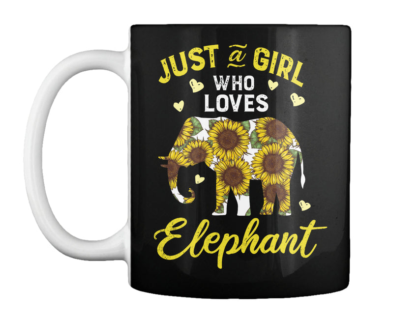 Just A Girl Who Loves Elephant Sunflower Gift Coffee Mug - Cookinero