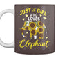 Just A Girl Who Loves Elephant Sunflower Gift Coffee Mug - Cookinero