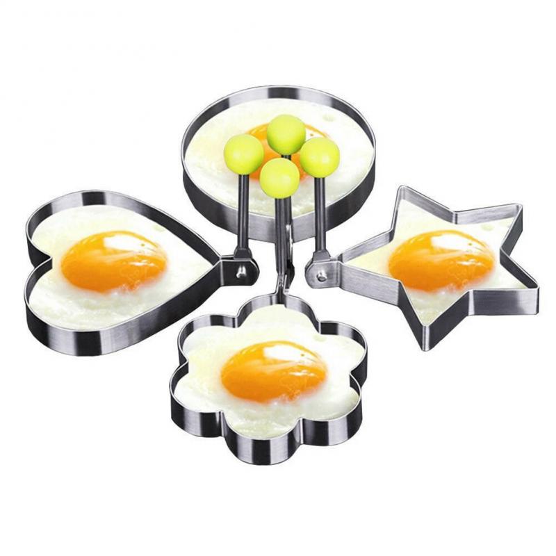 5 Style Stainless Steel Fried Egg Shaper Mould Omelette Decoration Frying Egg Pancake Cooking Tools Kitchen Accessories Tools - Cookinero