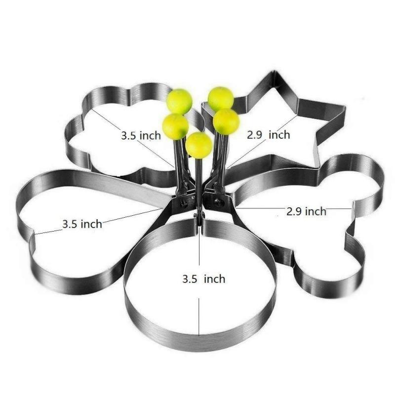 5 Style Stainless Steel Fried Egg Shaper Mould Omelette Decoration Frying Egg Pancake Cooking Tools Kitchen Accessories Tools - Cookinero