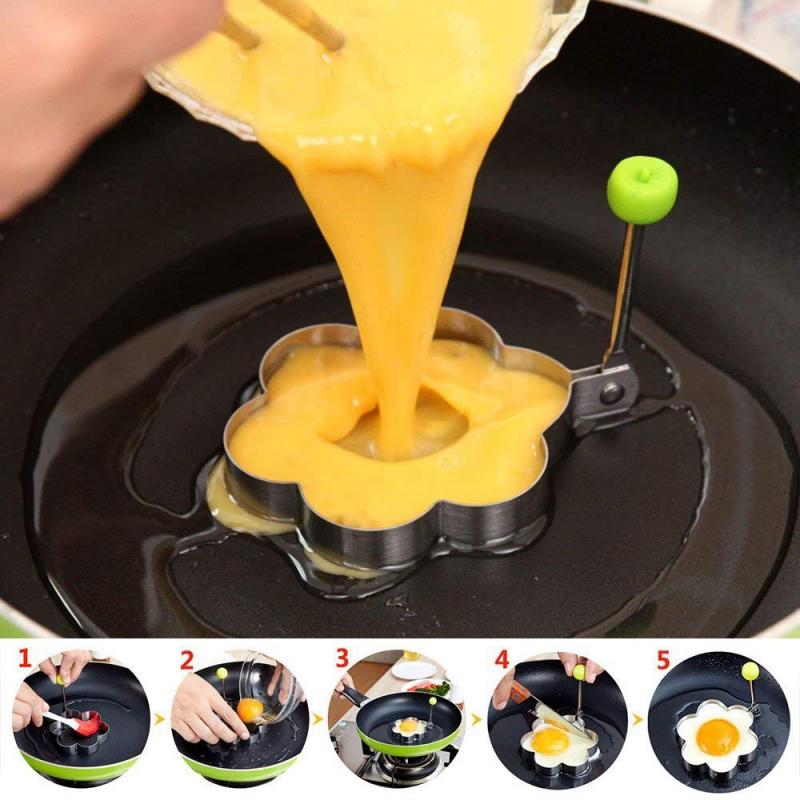 5 Style Stainless Steel Fried Egg Shaper Mould Omelette Decoration Frying Egg Pancake Cooking Tools Kitchen Accessories Tools - Cookinero