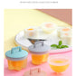 WORTHBUY 4 Pcs/Set Cute Egg Boiler Plastic Egg Poacher Set Kitchen Egg Cooker Tools Egg Mold Form With Lid Brush Pancake Maker - Cookinero