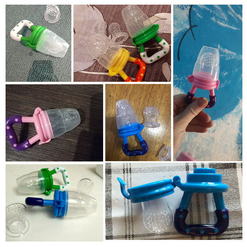 Baby Food Feeder Pacifier Fresh Fruit Feeder Infant Teething Toy Nibbler Teether Pacifier Safe Silicone Pacifier for Baby S M L - Cookinero