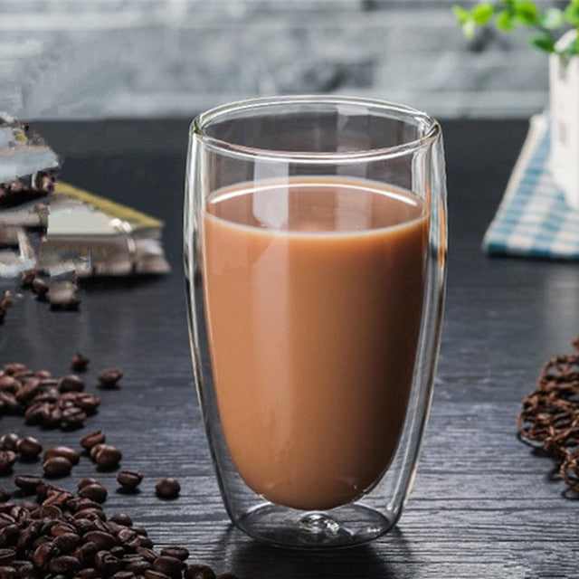 80/250/350/450ml Heat-resistant Double Wall Glass Cup Beer Coffee Cups Handmade Healthy Drink Mug Tea Mugs Transparent Drinkware - Cookinero