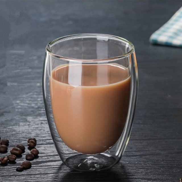 80/250/350/450ml Heat-resistant Double Wall Glass Cup Beer Coffee Cups Handmade Healthy Drink Mug Tea Mugs Transparent Drinkware - Cookinero