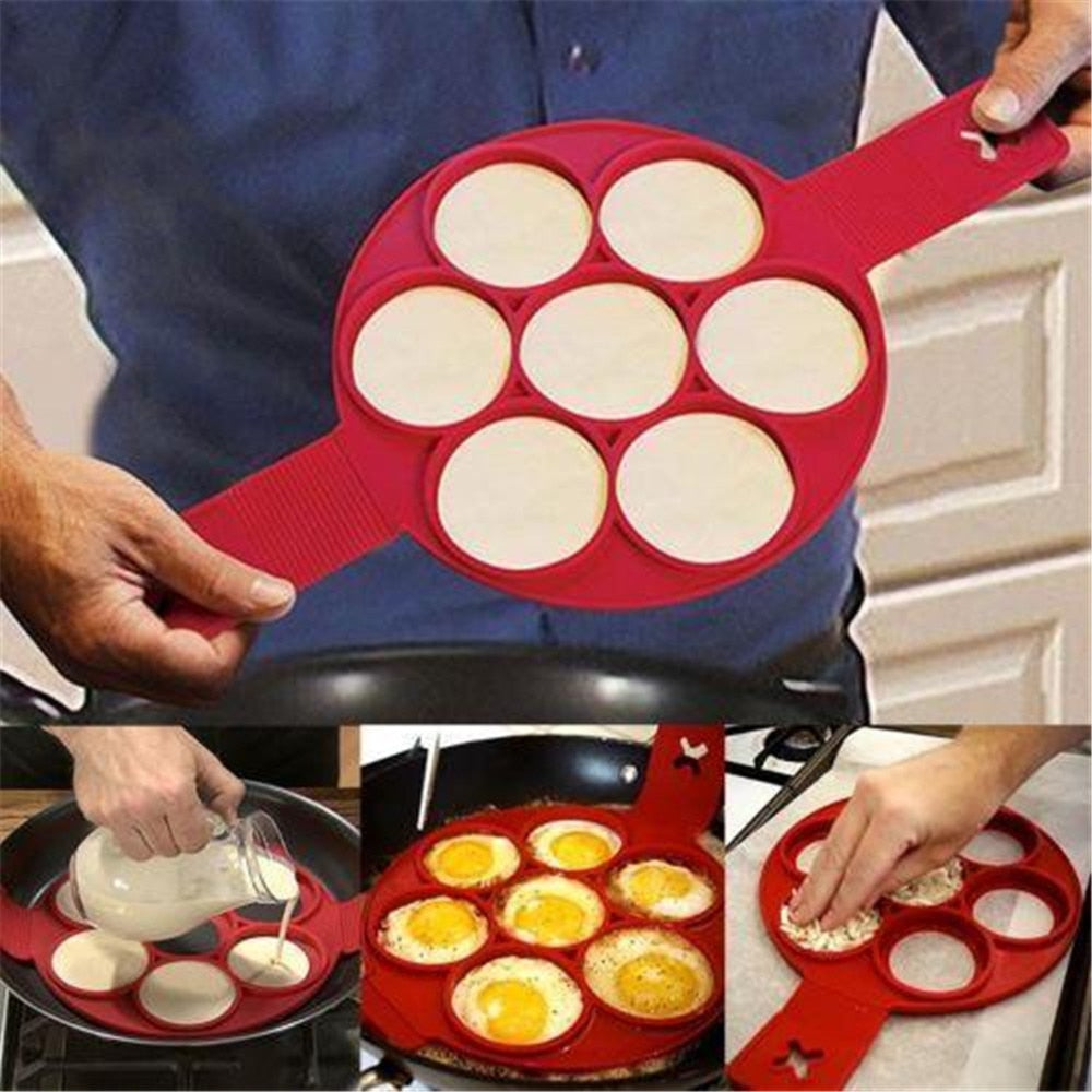 1Pcs Silicone Non Stick Fantastic Egg Pancake Maker Ring Kitchen Baking Omelet Moulds Flip cooker Egg Ring Mold - Cookinero