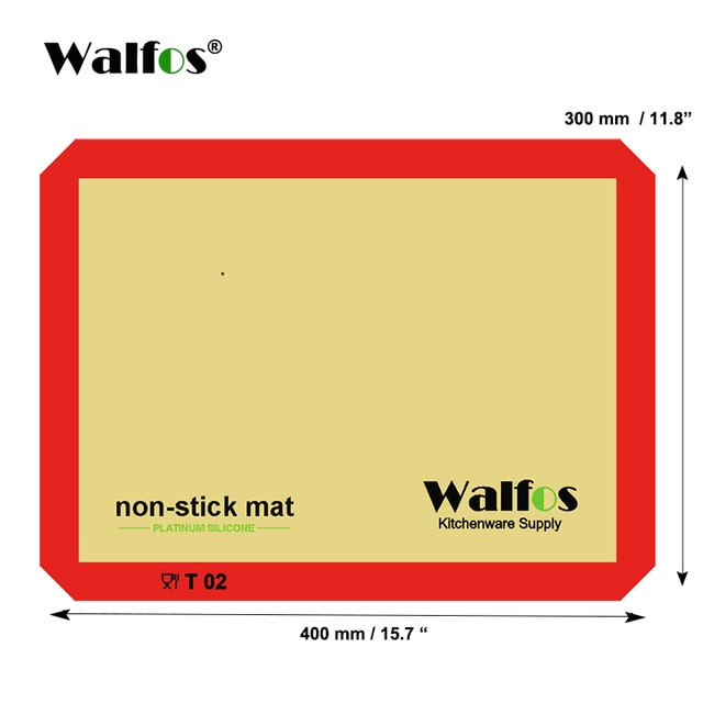 WALFOS Non-Stick Silicone Baking Mat Pad Sheet Baking pastry tools Rolling Dough Mat Large Size for Cake Cookie Macaron - Cookinero