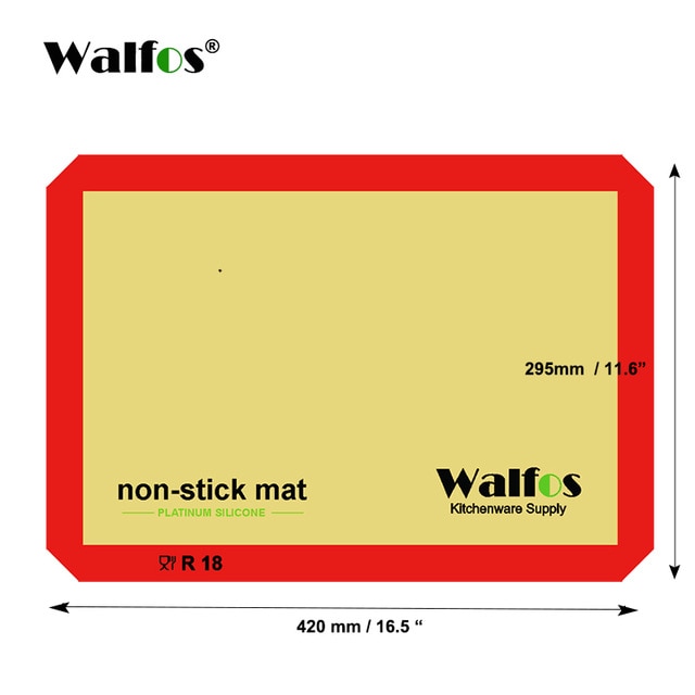 WALFOS Non-Stick Silicone Baking Mat Pad Sheet Baking pastry tools Rolling Dough Mat Large Size for Cake Cookie Macaron - Cookinero
