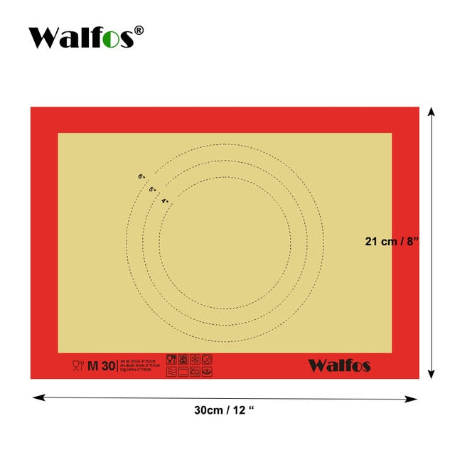 WALFOS Non-Stick Silicone Baking Mat Pad Sheet Baking pastry tools Rolling Dough Mat Large Size for Cake Cookie Macaron - Cookinero