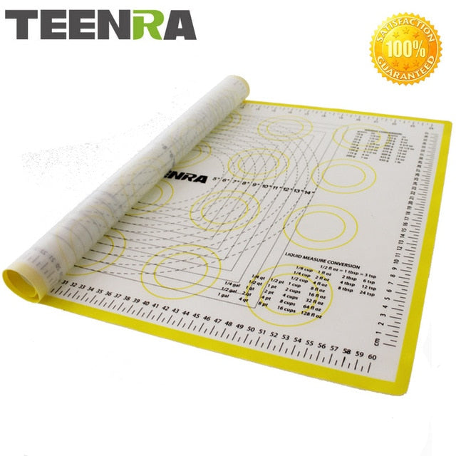 TEENRA 1PCS 66*46cm Non Stick Rolling Dough Mat Silicone Baking Mats And Liners Oven Silicone Pastry Mat Bakeware cozinha - Cookinero