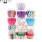 BITFLY 100Pcs Rainbow Cupcake Paper Liners Muffin Cases Cup Cake Topper Baking Tray Kitchen Accessories Pastry Decoration Tools - Cookinero