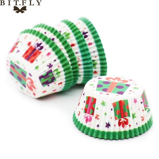 BITFLY 100Pcs Rainbow Cupcake Paper Liners Muffin Cases Cup Cake Topper Baking Tray Kitchen Accessories Pastry Decoration Tools - Cookinero