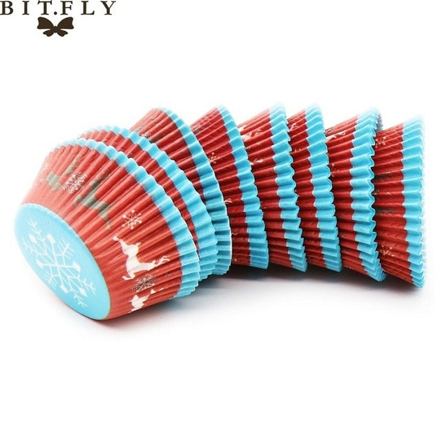 BITFLY 100Pcs Rainbow Cupcake Paper Liners Muffin Cases Cup Cake Topper Baking Tray Kitchen Accessories Pastry Decoration Tools - Cookinero