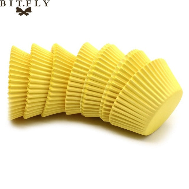 BITFLY 100Pcs Rainbow Cupcake Paper Liners Muffin Cases Cup Cake Topper Baking Tray Kitchen Accessories Pastry Decoration Tools - Cookinero