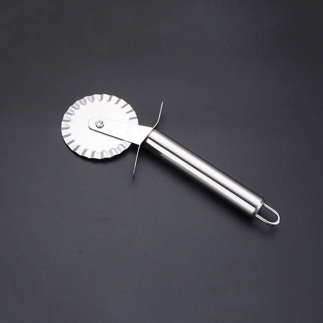 4 Patterns Stainless Steel Pizza Cutter Double Roller Pizza Knife Cutter Pastry Pasta Dough Crimper Kitchen Pizza Tools - Cookinero
