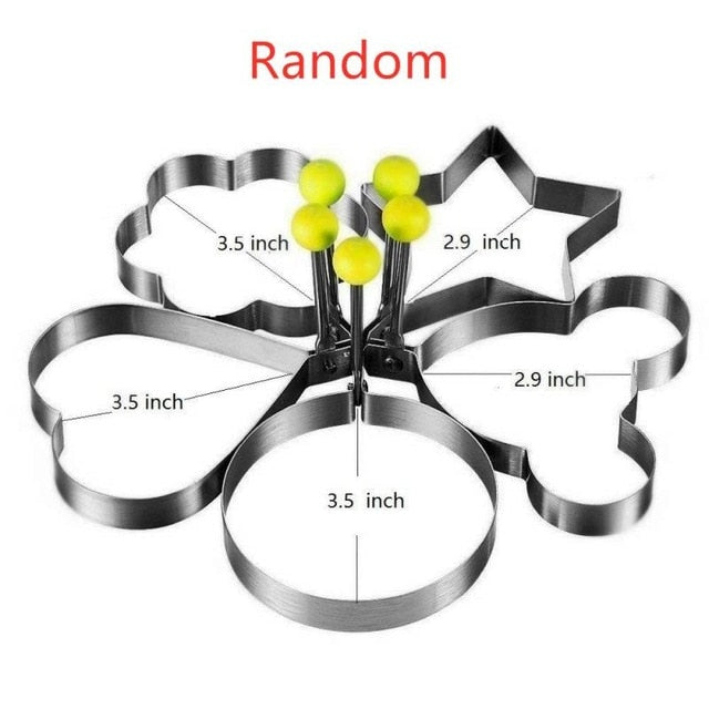 5 Style Stainless Steel Fried Egg Shaper Mould Omelette Decoration Frying Egg Pancake Cooking Tools Kitchen Accessories Tools - Cookinero