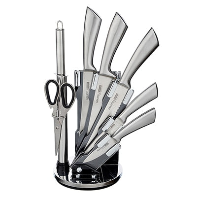 KITCHEN KNIFE SET 8 ITEMS SHARP BEAUTIFUL CONVENIENT STAINLESS STEEL KNIVES IN A BOX - Cookinero