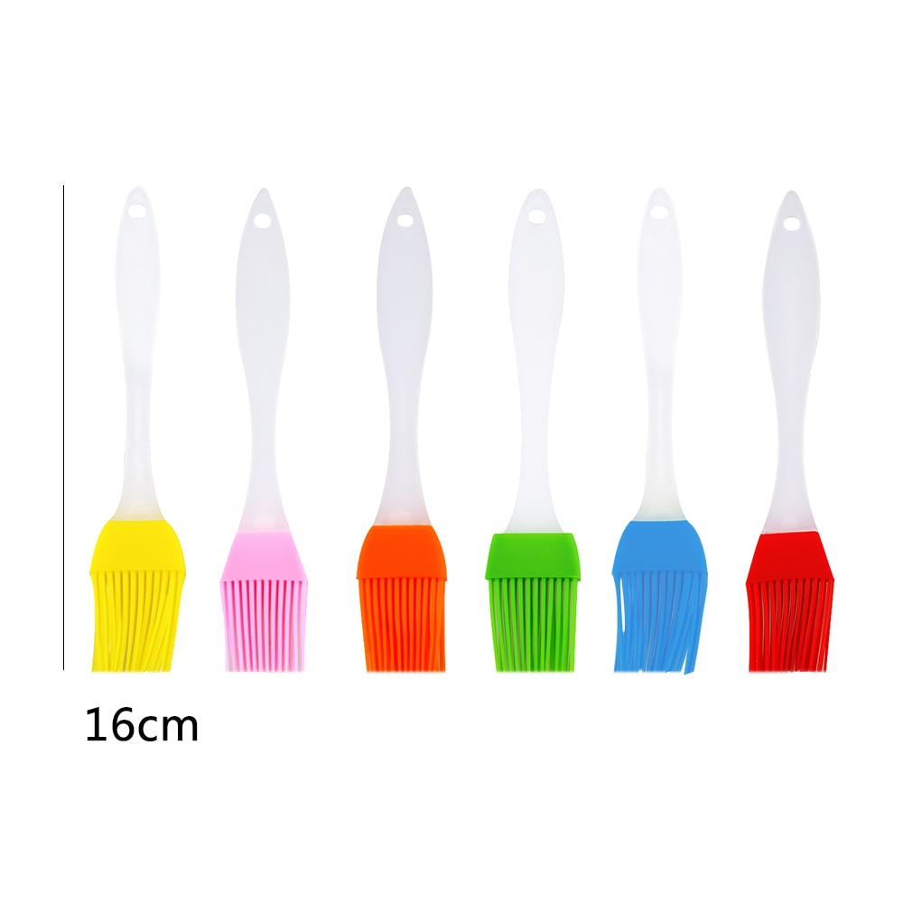 1pcs Six Color Silica Gel Brush High Temperature Baking Barbecue Brush Baking Tool Silica Gel Oil Brush PP Handle - Cookinero