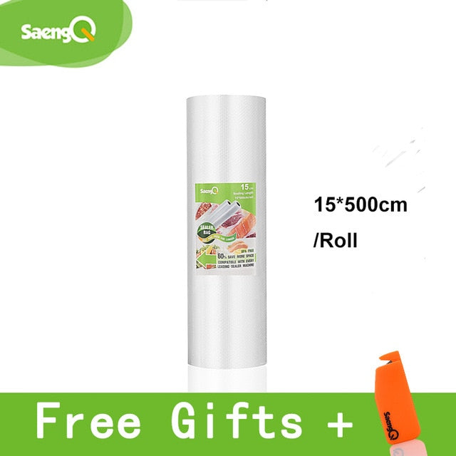 saengQ vacuum bags for food Vacuum Sealer Food Fresh Long Keeping 12+15+20+25+30cm*500cm Rolls/Lot bags for vacuum packer - Cookinero
