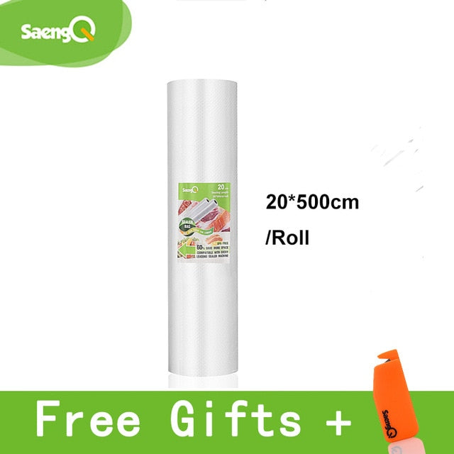 saengQ vacuum bags for food Vacuum Sealer Food Fresh Long Keeping 12+15+20+25+30cm*500cm Rolls/Lot bags for vacuum packer - Cookinero