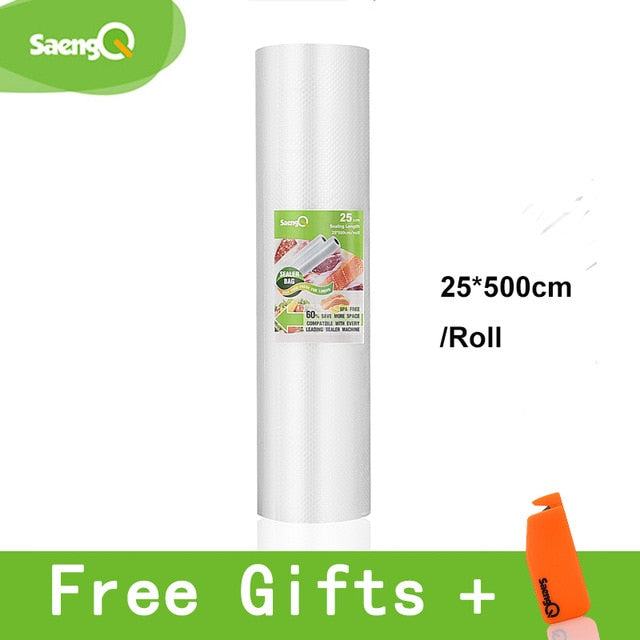 saengQ vacuum bags for food Vacuum Sealer Food Fresh Long Keeping 12+15+20+25+30cm*500cm Rolls/Lot bags for vacuum packer - Cookinero