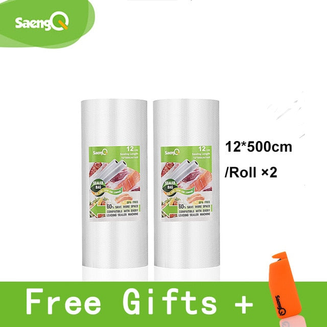 saengQ vacuum bags for food Vacuum Sealer Food Fresh Long Keeping 12+15+20+25+30cm*500cm Rolls/Lot bags for vacuum packer - Cookinero