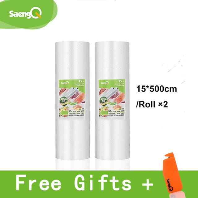 saengQ vacuum bags for food Vacuum Sealer Food Fresh Long Keeping 12+15+20+25+30cm*500cm Rolls/Lot bags for vacuum packer - Cookinero