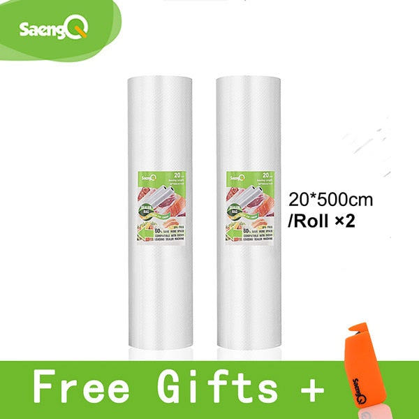 saengQ vacuum bags for food Vacuum Sealer Food Fresh Long Keeping 12+15+20+25+30cm*500cm Rolls/Lot bags for vacuum packer - Cookinero