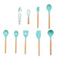 9/10/12PCS Silicone Cooking Utensils Set Non-stick Spatula Shovel Wooden Handle Cooking Tools Set With Storage Box Kitchen Tools - Cookinero
