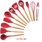 9/10/12PCS Silicone Cooking Utensils Set Non-stick Spatula Shovel Wooden Handle Cooking Tools Set With Storage Box Kitchen Tools - Cookinero