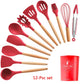 9/10/12PCS Silicone Cooking Utensils Set Non-stick Spatula Shovel Wooden Handle Cooking Tools Set With Storage Box Kitchen Tools - Cookinero