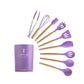 9/10/12PCS Silicone Cooking Utensils Set Non-stick Spatula Shovel Wooden Handle Cooking Tools Set With Storage Box Kitchen Tools - Cookinero
