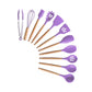9/10/12PCS Silicone Cooking Utensils Set Non-stick Spatula Shovel Wooden Handle Cooking Tools Set With Storage Box Kitchen Tools - Cookinero