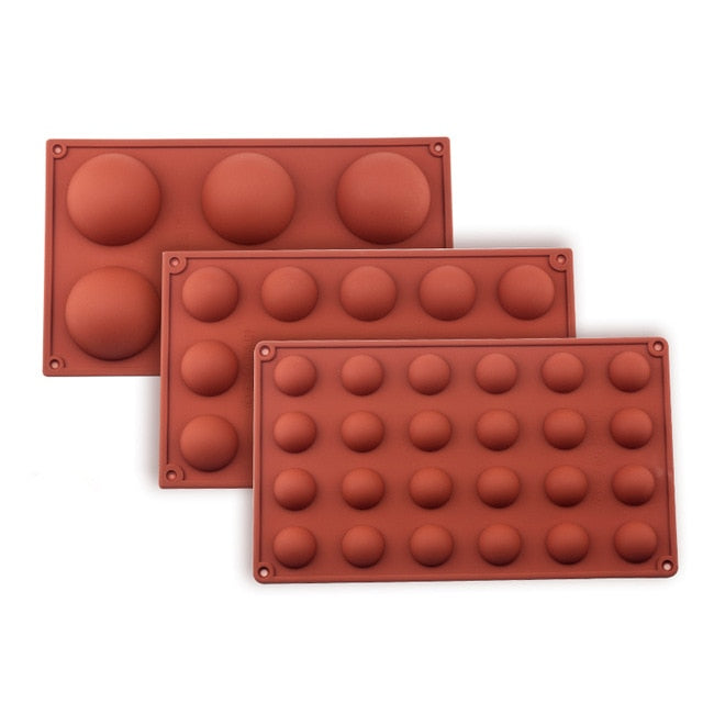 Ball Sphere Silicone Mold For Cake Pastry Baking Chocolate Candy Fondant Bakeware Round Shape Dessert Mould DIY Decorating - Cookinero