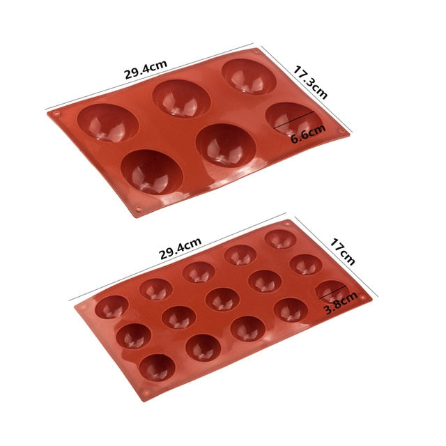 Ball Sphere Silicone Mold For Cake Pastry Baking Chocolate Candy Fondant Bakeware Round Shape Dessert Mould DIY Decorating - Cookinero