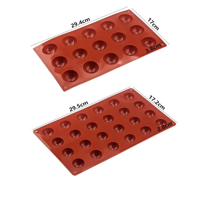 Ball Sphere Silicone Mold For Cake Pastry Baking Chocolate Candy Fondant Bakeware Round Shape Dessert Mould DIY Decorating - Cookinero
