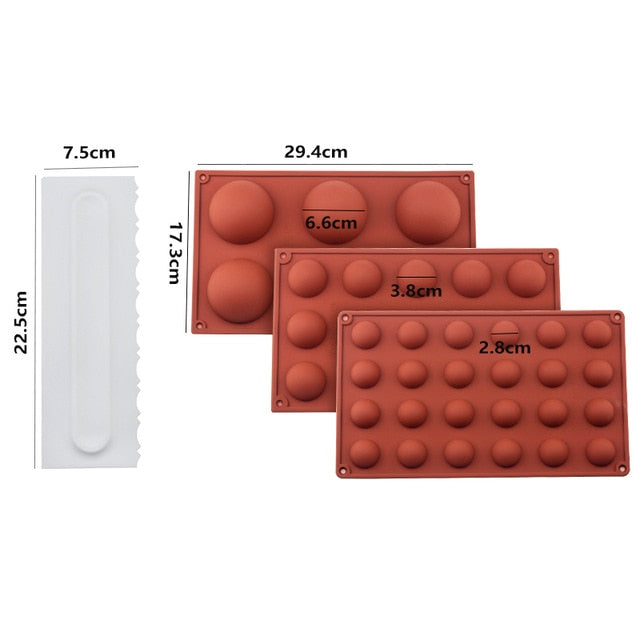 Ball Sphere Silicone Mold For Cake Pastry Baking Chocolate Candy Fondant Bakeware Round Shape Dessert Mould DIY Decorating - Cookinero