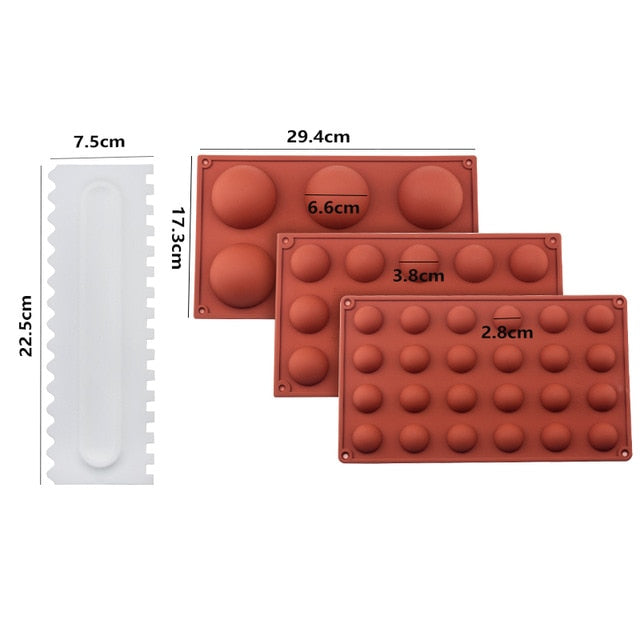 Ball Sphere Silicone Mold For Cake Pastry Baking Chocolate Candy Fondant Bakeware Round Shape Dessert Mould DIY Decorating - Cookinero