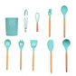 9/10/12PCS Silicone Cooking Utensils Set Non-stick Spatula Shovel Wooden Handle Cooking Tools Set With Storage Box Kitchen Tools - Cookinero