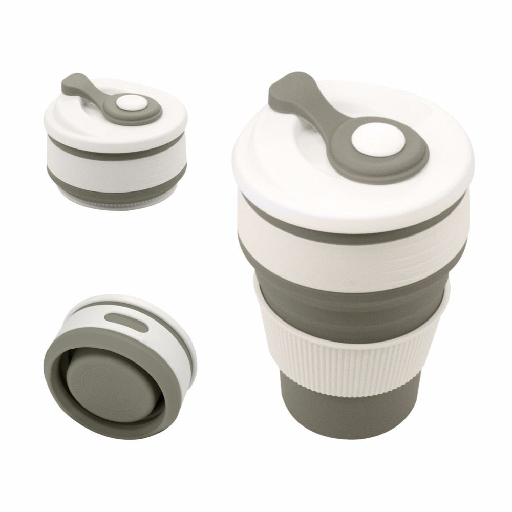 Coffee Mugs Travel Collapsible Silicone Cup Folding Water Cups BPA FREE Food Grade Drinking Ware Mug Tea Coffee Cups - Cookinero