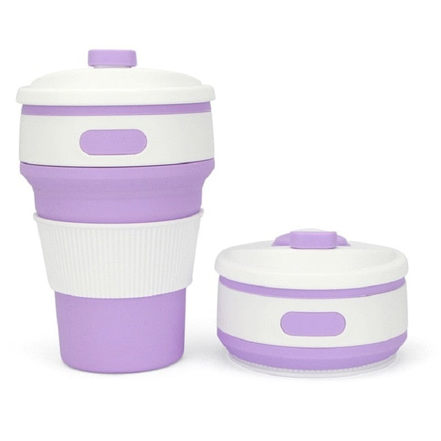 Coffee Mugs Travel Collapsible Silicone Cup Folding Water Cups BPA FREE Food Grade Drinking Ware Mug Tea Coffee Cups - Cookinero