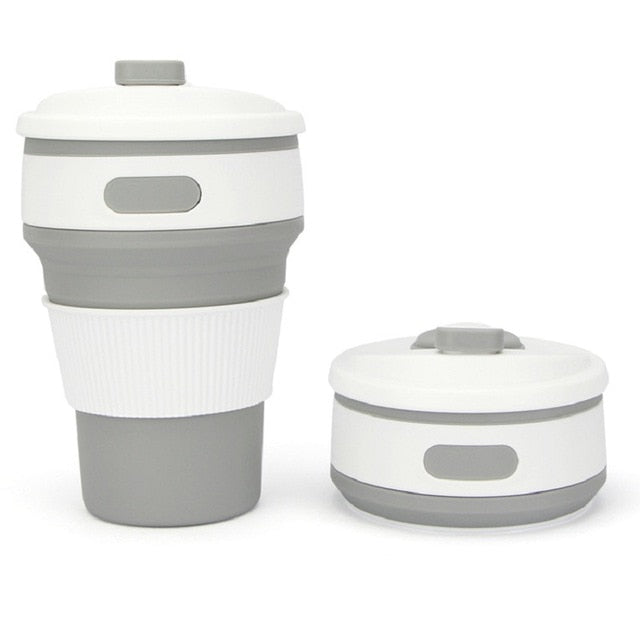 Coffee Mugs Travel Collapsible Silicone Cup Folding Water Cups BPA FREE Food Grade Drinking Ware Mug Tea Coffee Cups - Cookinero
