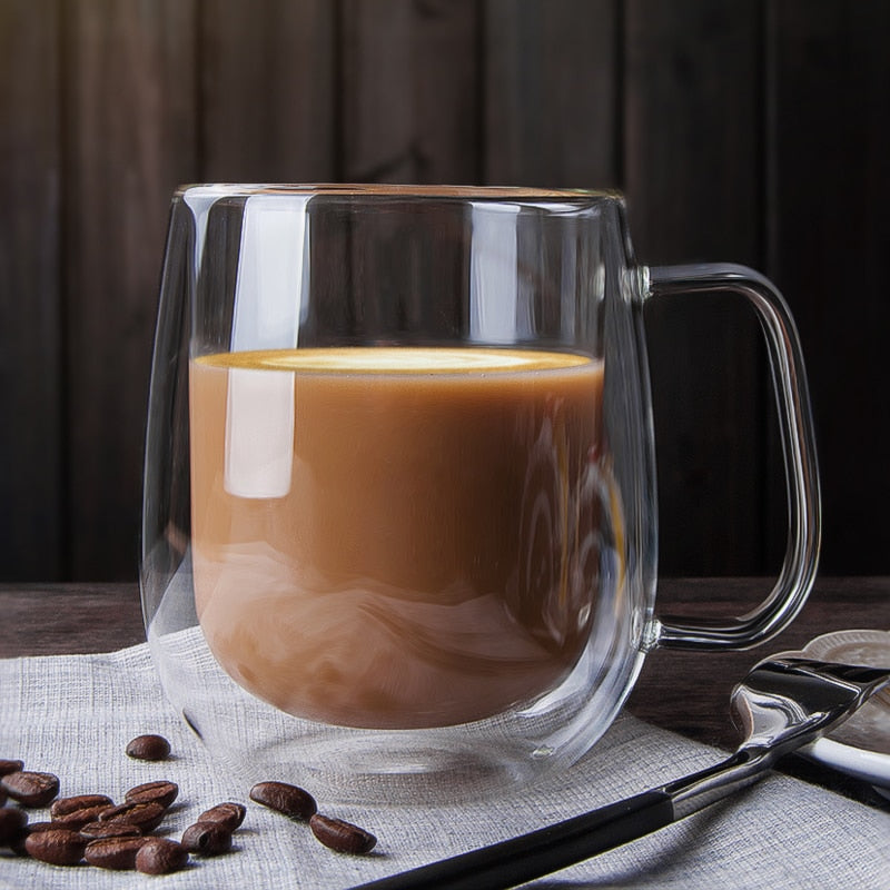 Heat-resistant Double Wall Glass Cup Beer Coffee Cup Handmade Creative Beer Mug Tea Cup Whiskey Glass Cups Drinkware - Cookinero